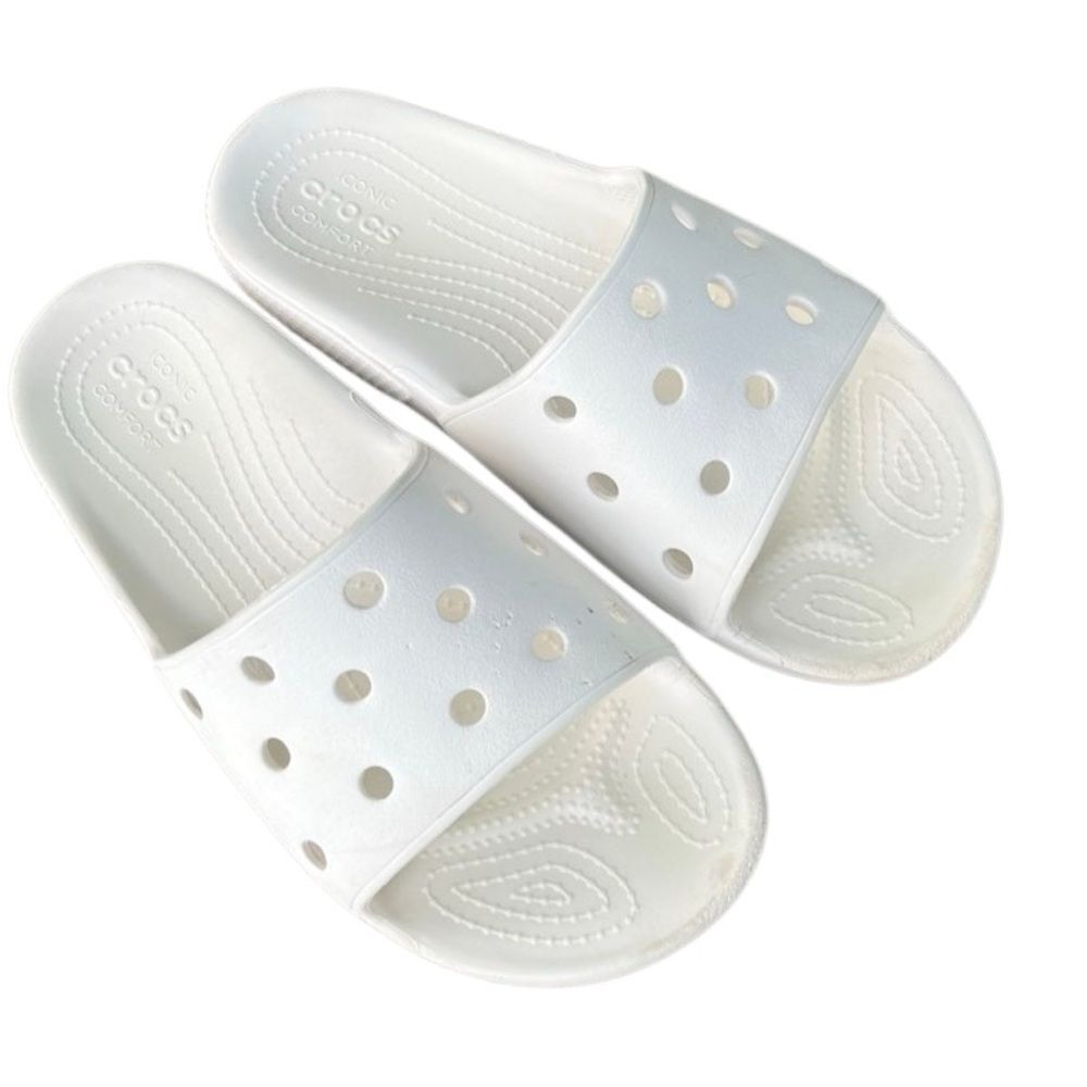 Crocs White Slide Sandals Men’s 8 / Women’s 10 Comfort Slip-On